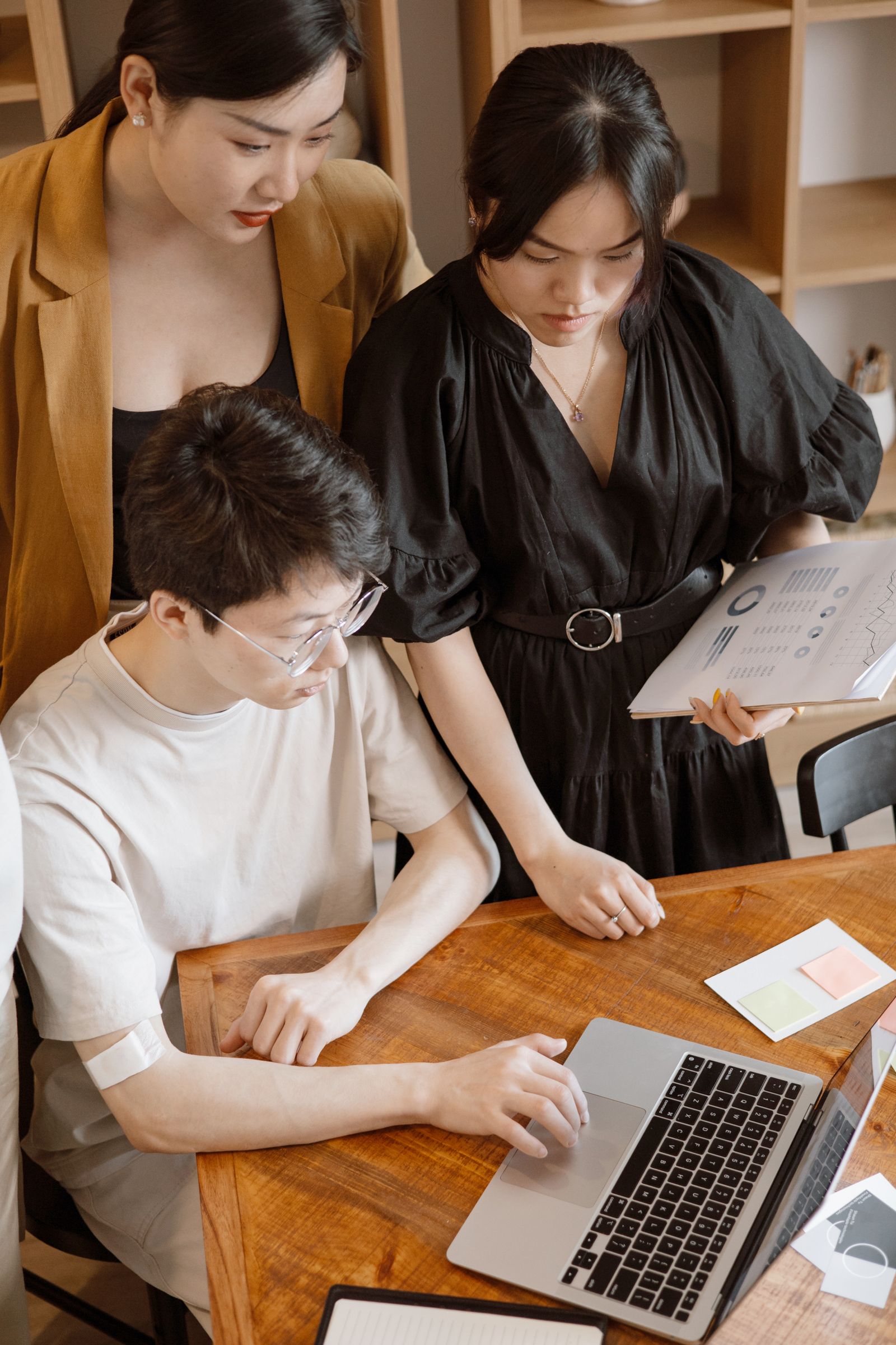 Colleagues collaborating in an office