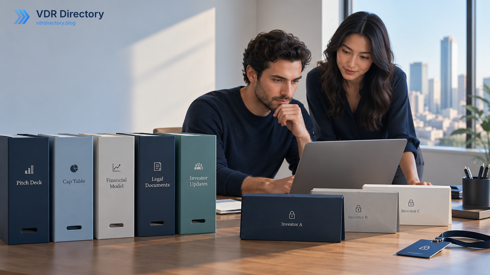 Controlled investor permissions, staged disclosure, and customer data protection in SaaS data room